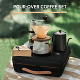 Drip pour over coffee tea set premium travel bag