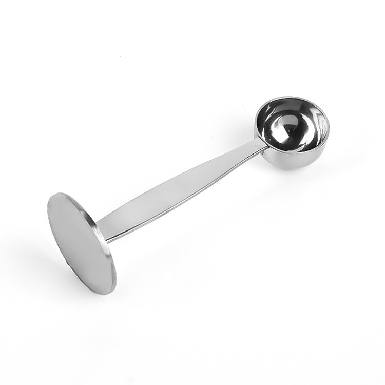 Two-In-One Coffee Scoop Powder Press Stainless Steel Powder Hammer Measuring Spoon Measuring Bean Coffee Special Powder Spoon - The Crafted Cafe